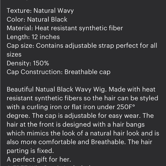 Natural Black Wavy Wig with Bangs | Gift For Her | Mathilda - Picture 8 of 9